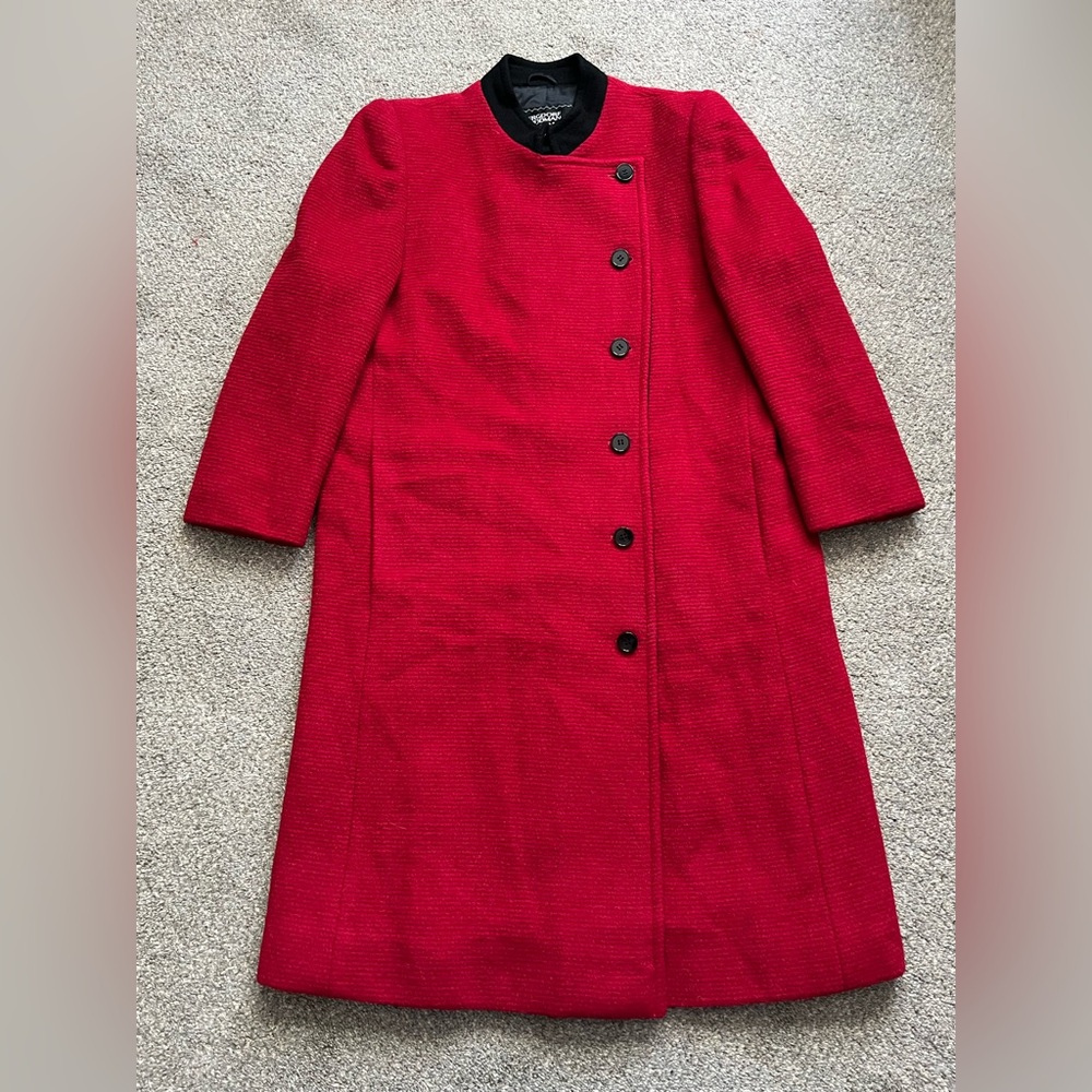RARE! Vintage GIVENCHY Red Made in Switzerland Wool Coat (no size)